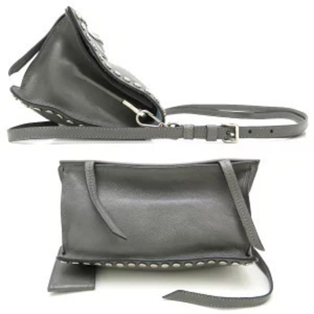 Prada MARMO Etiquette Leather Bag Gray Shoulder
